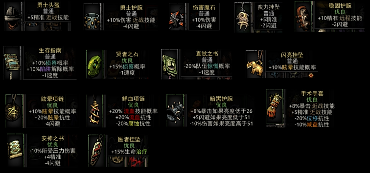 暗黑地牢早期饰品要啥