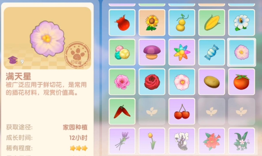 摩尔庄园手游怎么捡满天星花