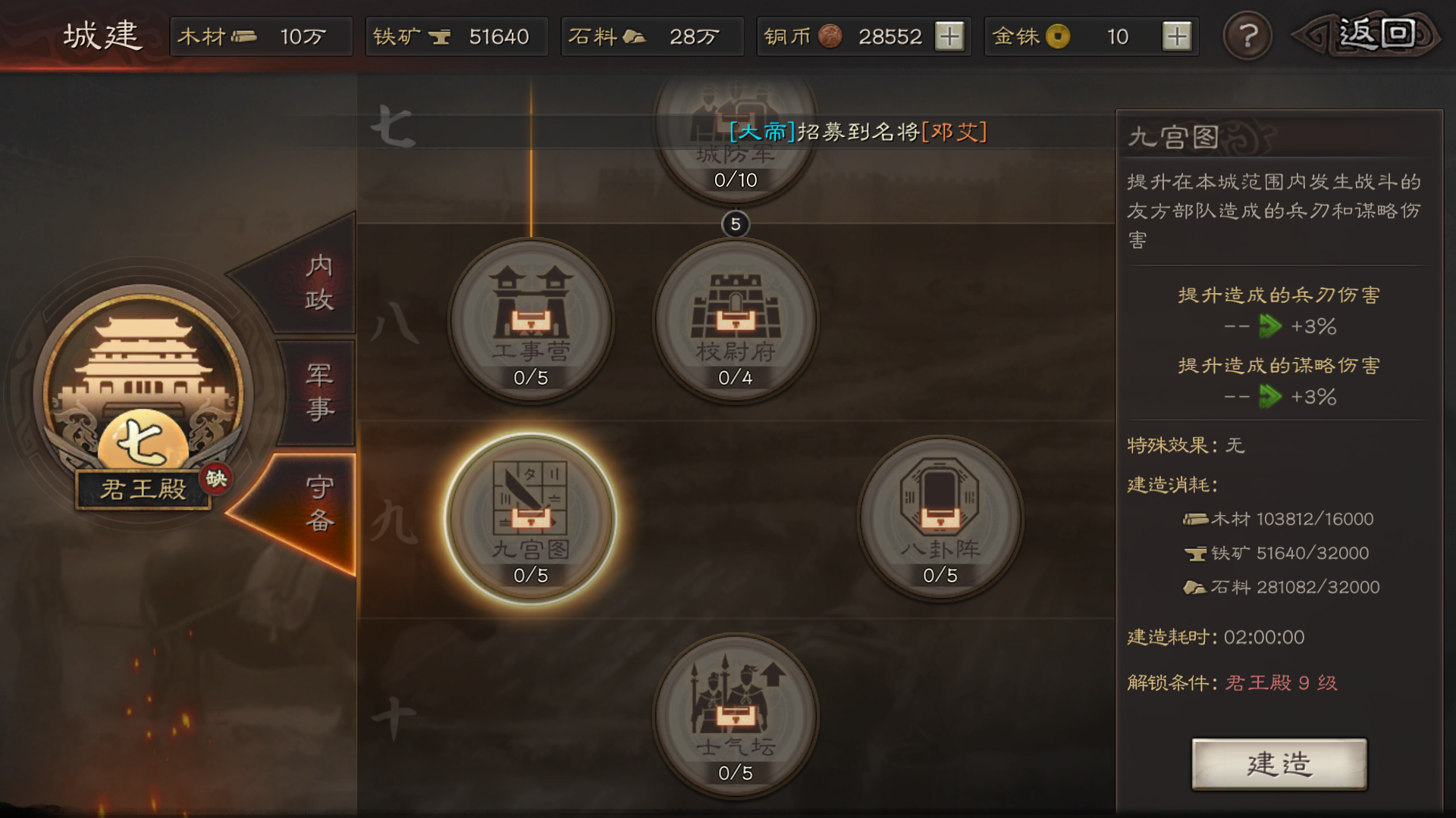 三国志战略版开荒城建先升什么