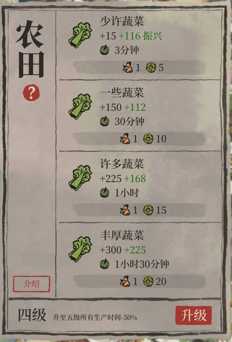 江南百景图什么产蔬菜