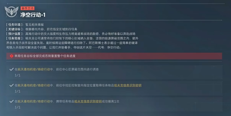 三角洲行动净空行动1怎么做